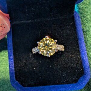 3 carat fancy Ethical moissanite ring